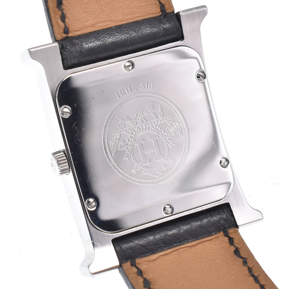 Hermes Heure H Quartz Stainless Steel And Leather Watch (Pre-Owned)