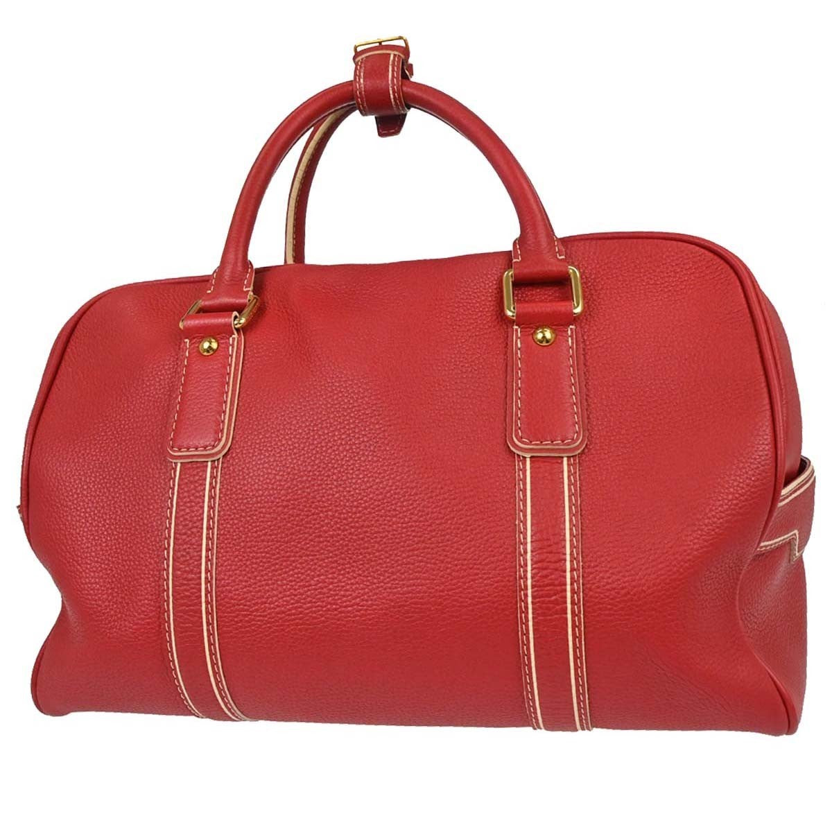 Louis Vuitton Carryall Leather Red Leather Travel Bag Bag (Pre-Owned)