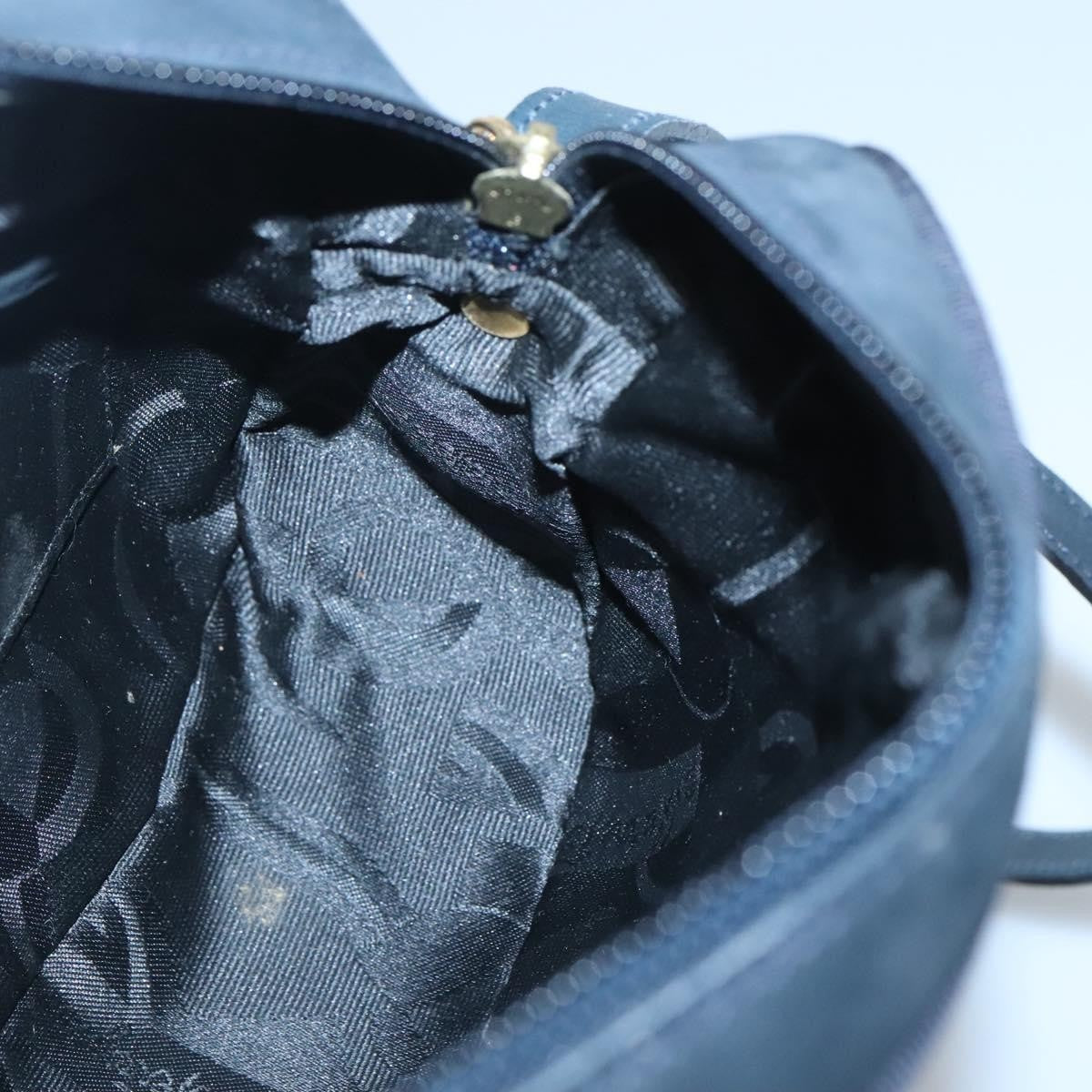 Salvatore Ferragamo Vara Bow Camera Leather Navy Suede Shoulder Bag Bag (Pre-Owned)