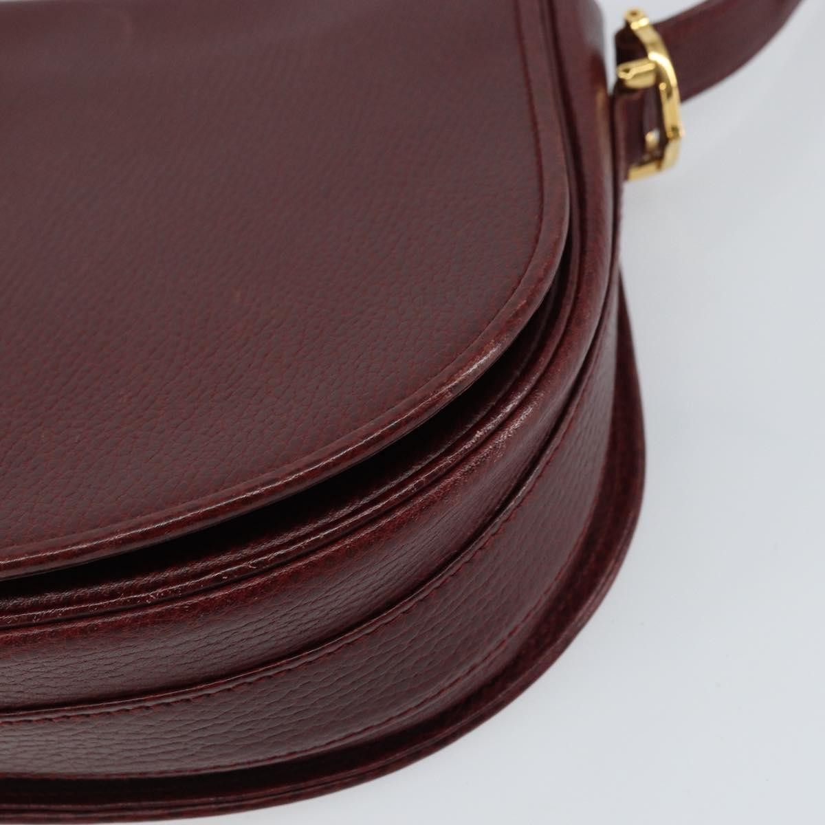 Cartier Must De Cartier Leather Burgundy Leather Shoulder Bag Bag (Pre-Owned)