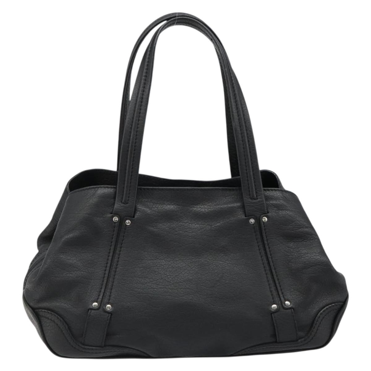 Celine Shoulder Leather Black Leather Shoulder Bag Bag (Pre-Owned)