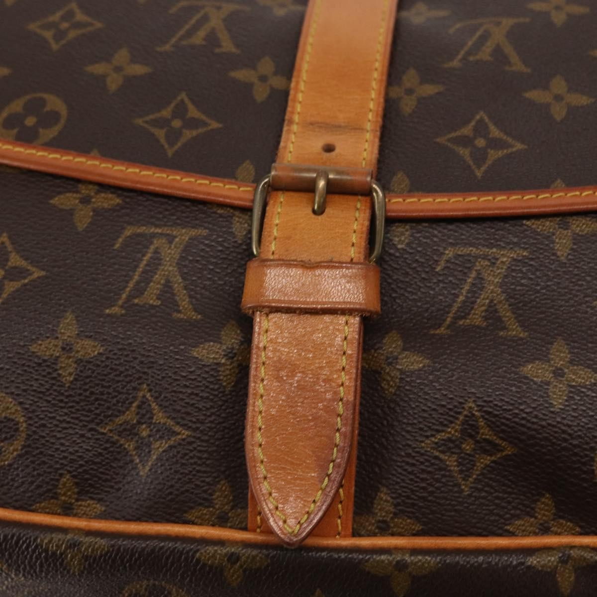 Louis Vuitton Saumur Monogram Canvas Brown Canvas Shoulder Bag Bag (Pre-Owned)