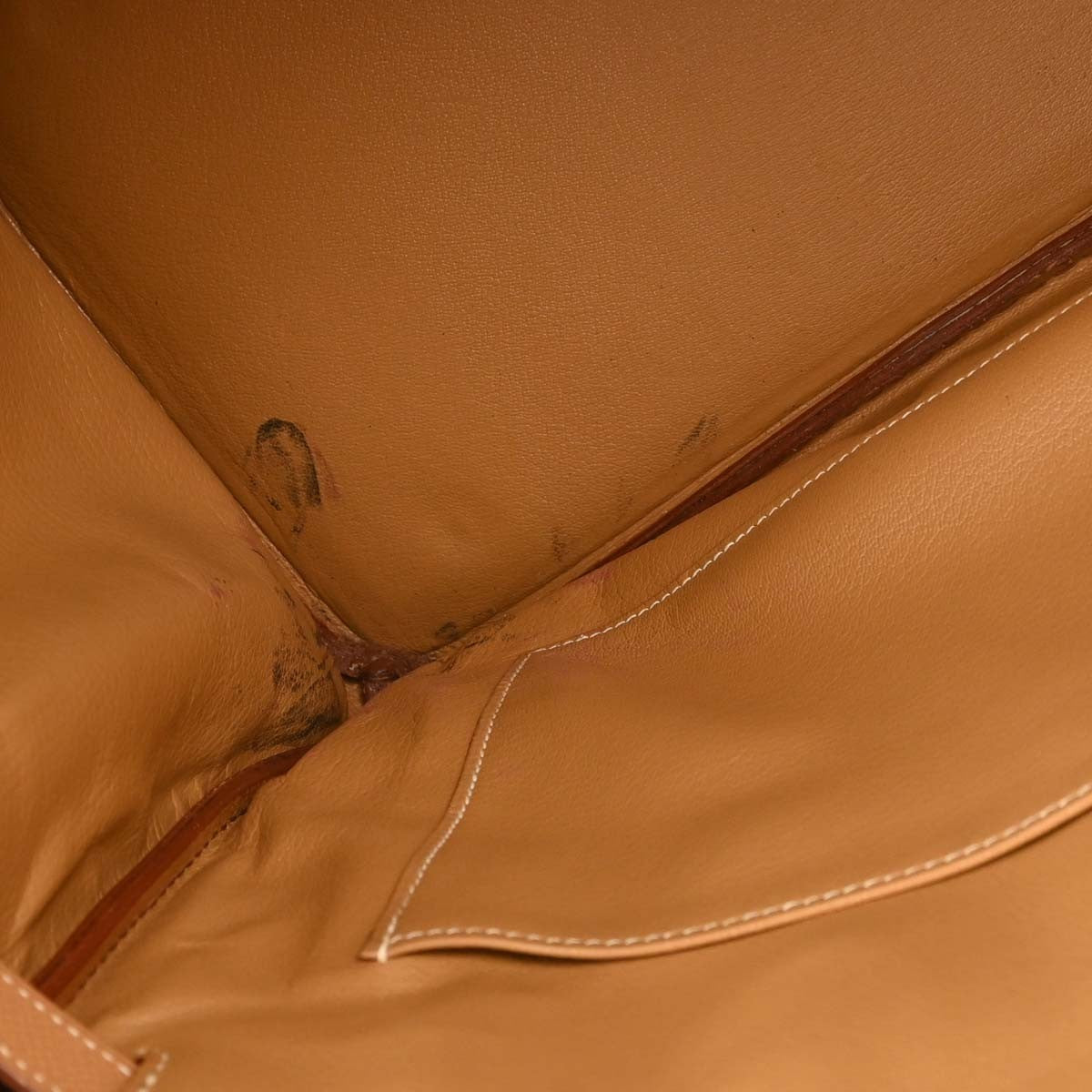 Hermes Birkin Brown Courchevel With Gold Hardware Gold Leather Handbag (Pre-Owned)