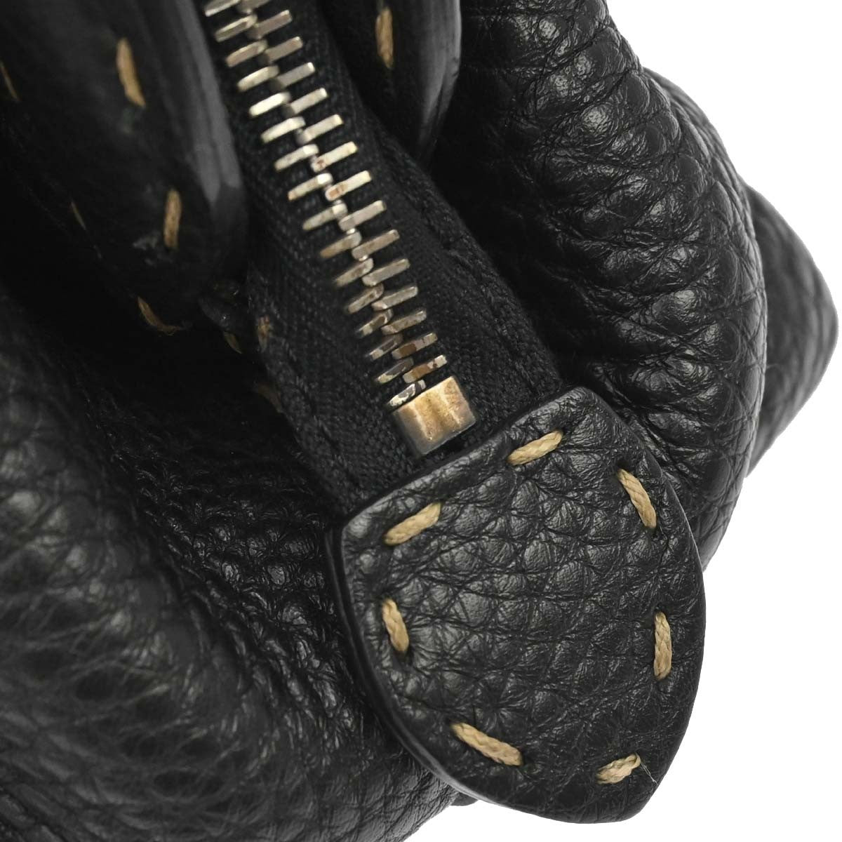 Fendi Selleria Frame Doctor Leather Black Leather Handbag (Pre-Owned)
