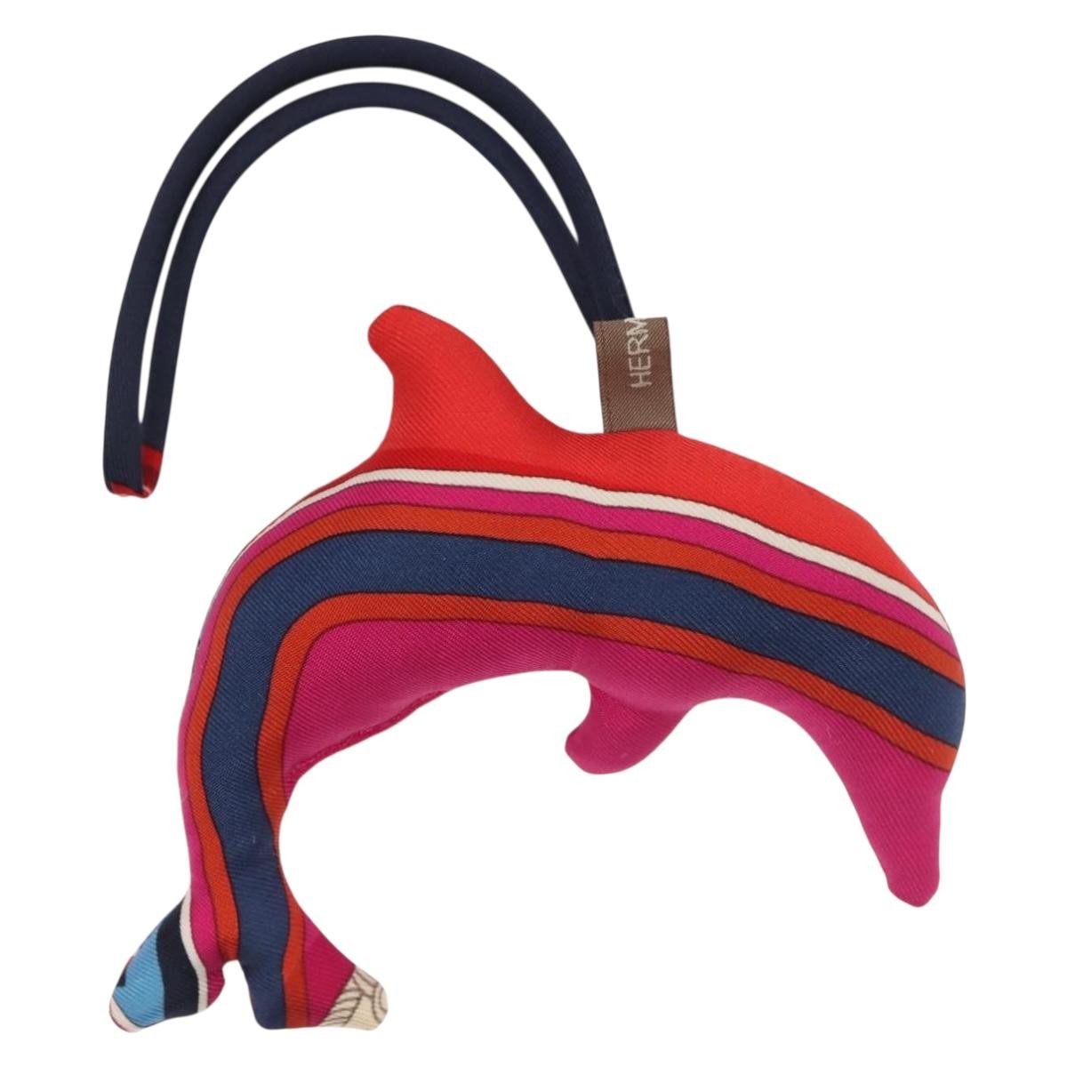 Hermes Petit H Dolphin Bag Charm Silk Purple Silk Charms And Keychains Accessory (Pre-Owned)