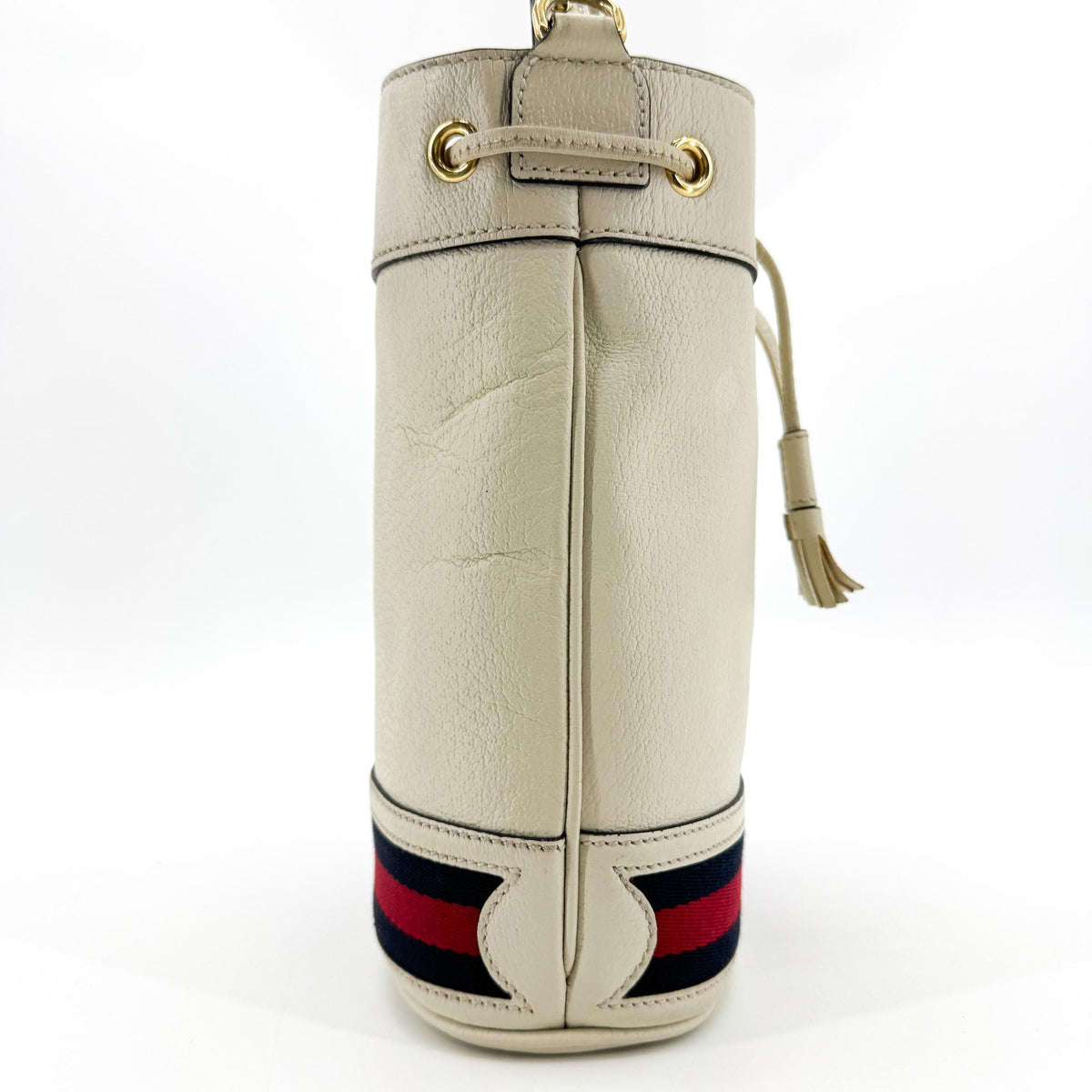 Gucci Ophidia Bucket Leather White Leather Handbag (Pre-Owned)
