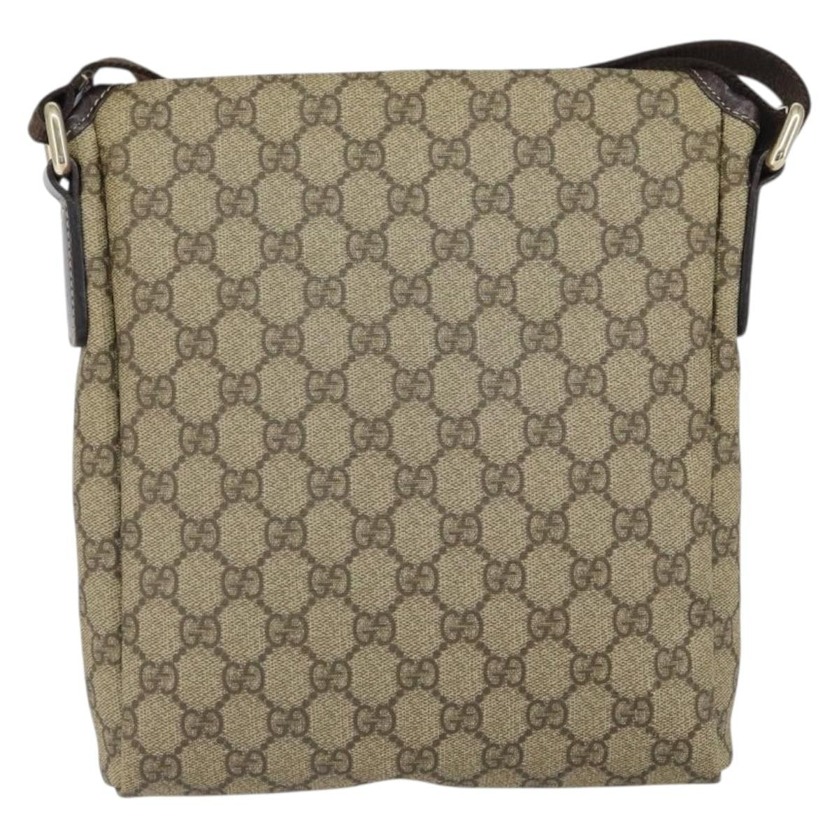 Gucci Flap Messenger Gg Coated Canvas Beige Pvc Shoulder Bag Bag (Pre-Owned)