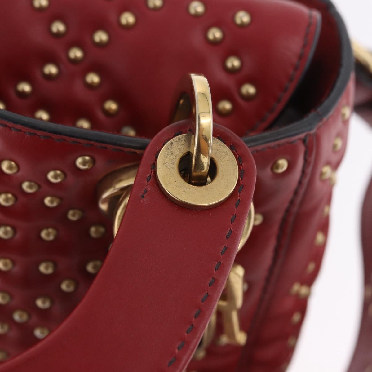 Christian Dior Lady Dior Red Leather Handbag (Pre-Owned)