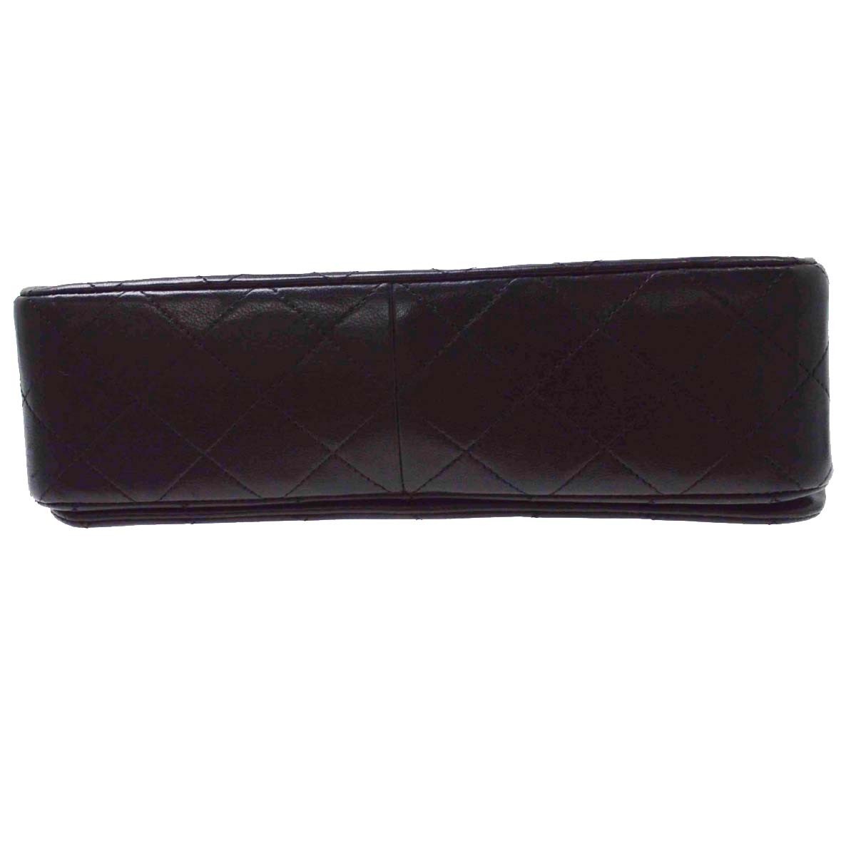Chanel Vintage Full Flap Quilted Lambskin Black Leather Handbag (Pre-Owned)