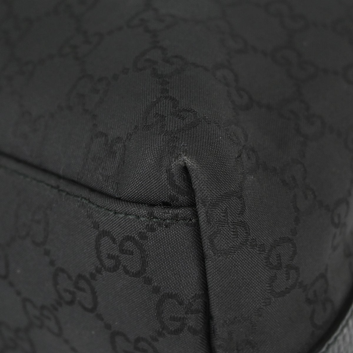Gucci Vintage Open Shoulder Bag (Outlet) Gg Canvas With Leather Black Canvas Shoulder Bag Bag (Pre-Owned)