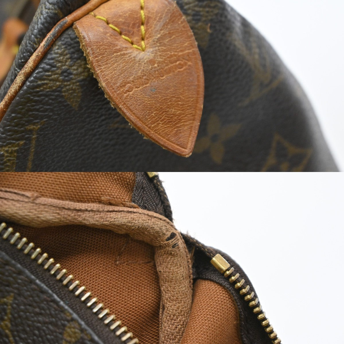 Louis Vuitton Speedy Monogram Canvas Brown Leather Handbag (Pre-Owned)