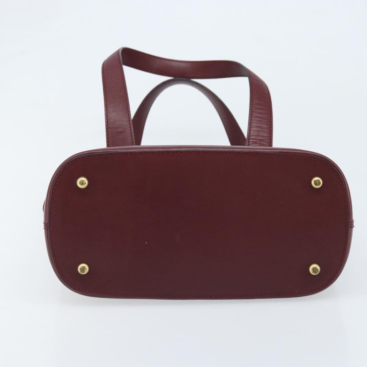 Cartier Vintage Must De Cartier Leather Burgundy Leather Handbag (Pre-Owned)