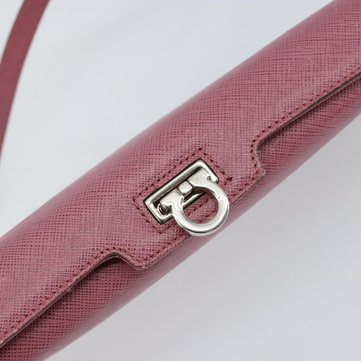 Salvatore Ferragamo Gancini Leather Pink Leather Clutche & Pouche Bag (Pre-Owned)