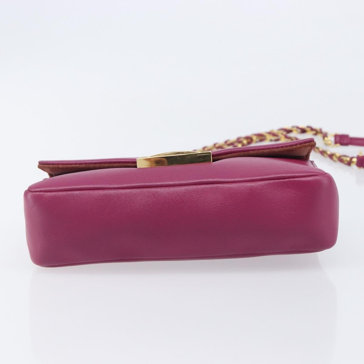 Fendi Be Baguette Flap Leather Pink Leather Handbag (Pre-Owned)