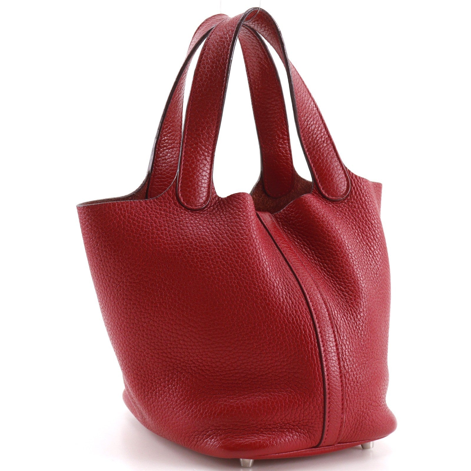 Hermes Picotin Clémence Red Leather Handbag (Pre-Owned)