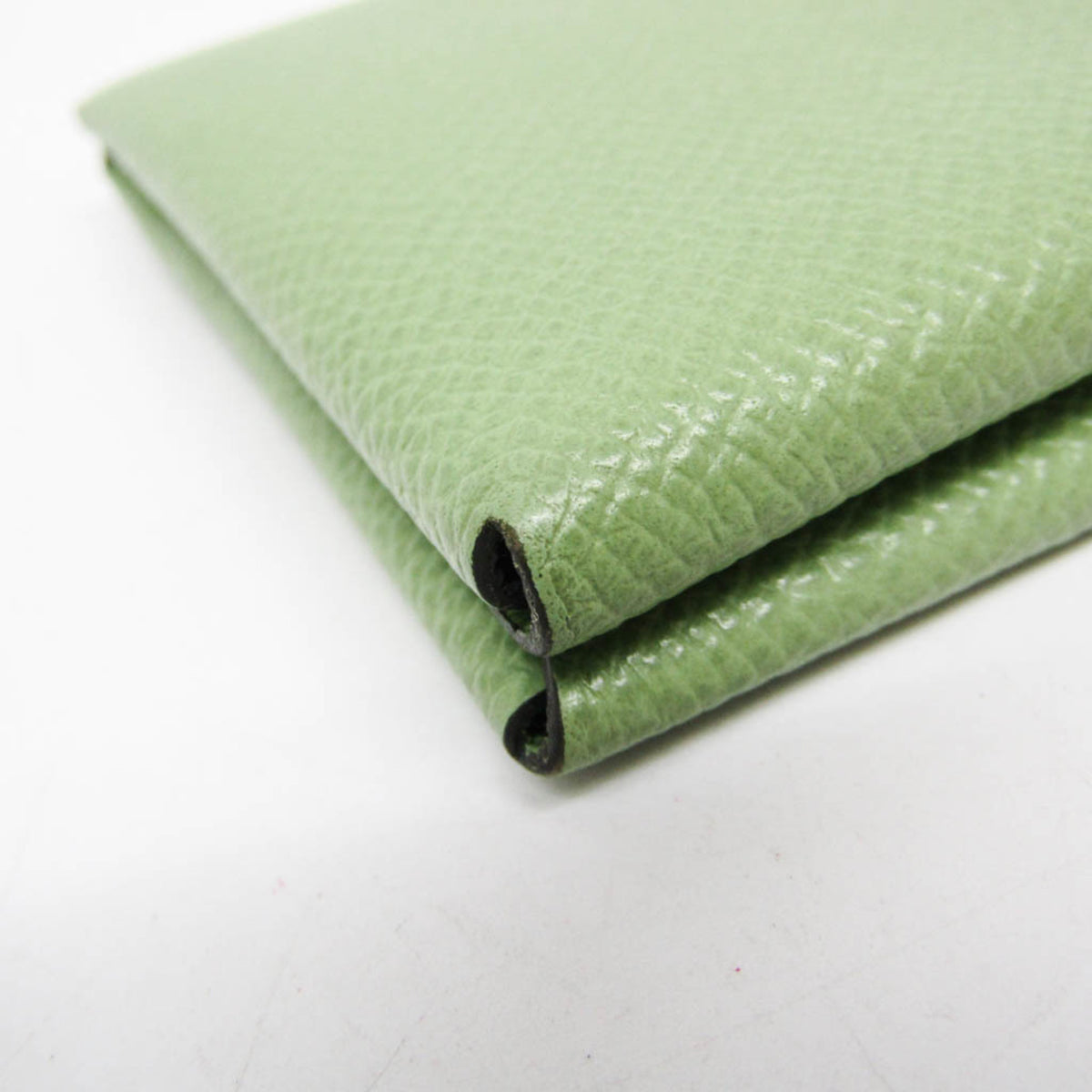 Hermes Calvi Duo Card Holder Epsom Green Leather Card Holders Accessory (Pre-Owned)