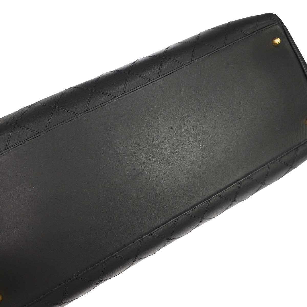 Chanel Vintage Supermodel Weekender Quilted Leather Black Leather Shoulder Bag Bag (Pre-Owned)