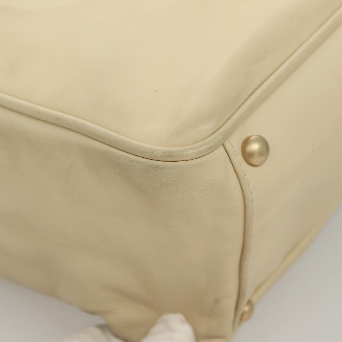 Chanel Camellia Tote Leather Beige Leather Tote Bag Bag (Pre-Owned)