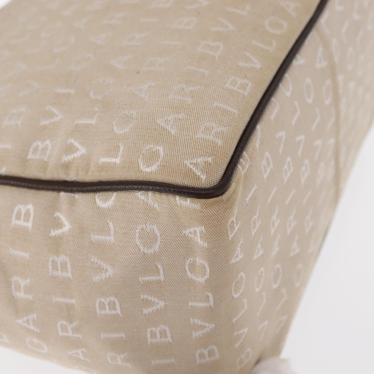 Bvlgari Logomania Canvas Beige Canvas Handbag (Pre-Owned)