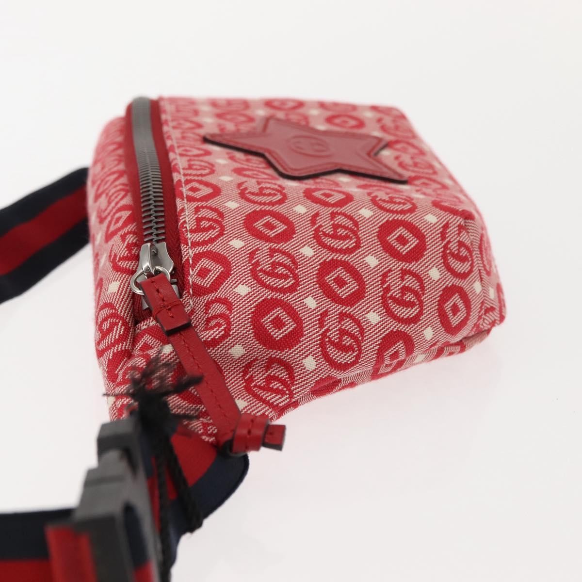 Gucci Children's Belt Gg Coated Canvas Red Canvas Handbag (Pre-Owned)