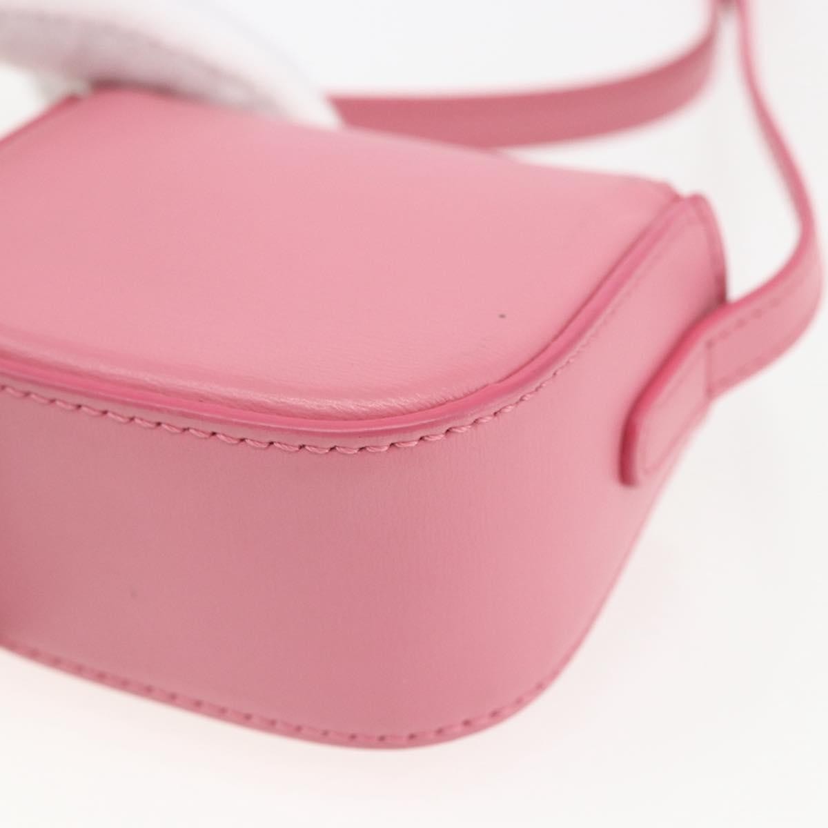 Celine Triomphe Shoulder Smooth Calfskin Pink Leather Shoulder Bag Bag (Pre-Owned)