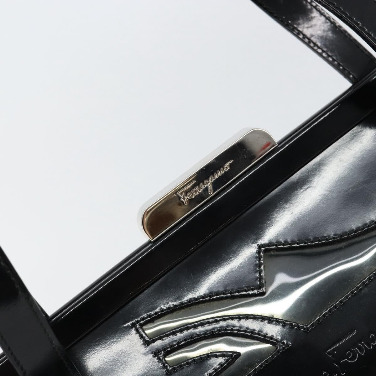 Salvatore Ferragamo Vintage Patent Leather Black Patent_Leather Tote Bag Bag (Pre-Owned)