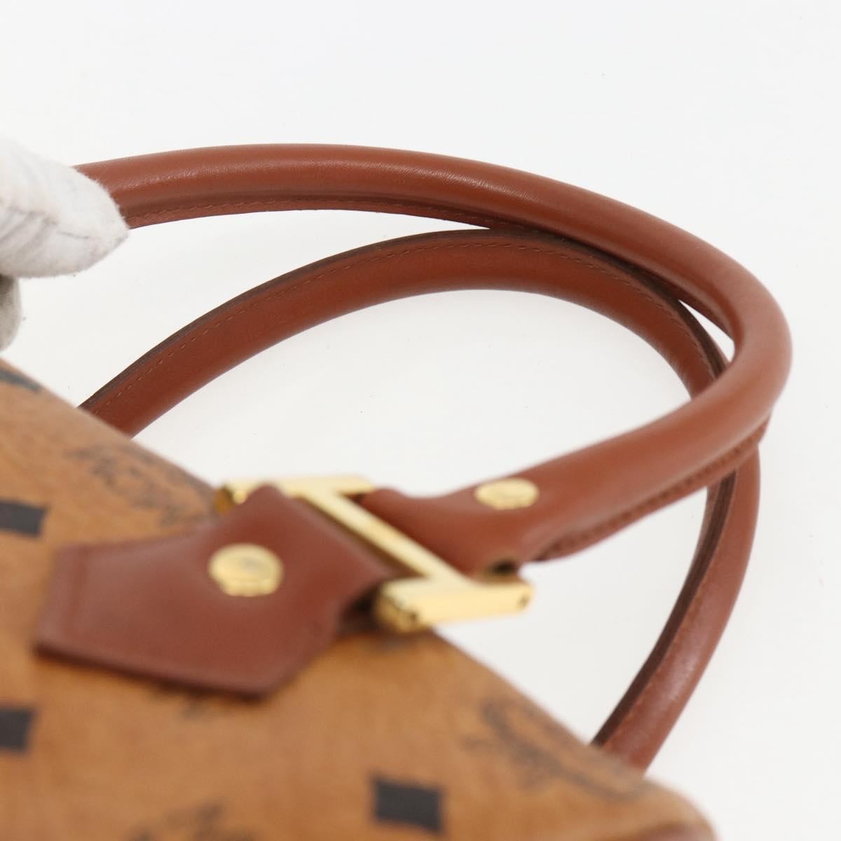 MCM Visetos Logogramme Canvas And Leather Brown Canvas Handbag (Pre-Owned)