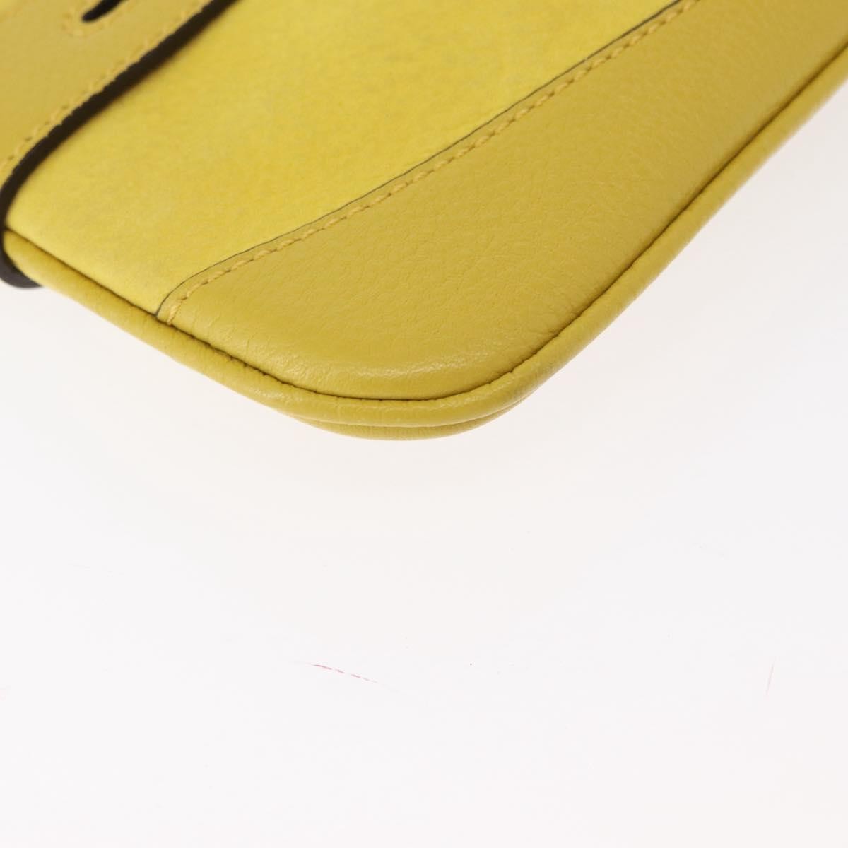 Burberry Vintage Leather Yellow Leather Shoulder Bag Bag (Pre-Owned)