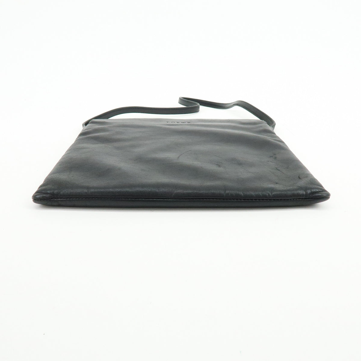 Loewe Shoulder Bag Leather Black Leather Shoulder Bag Bag (Pre-Owned)