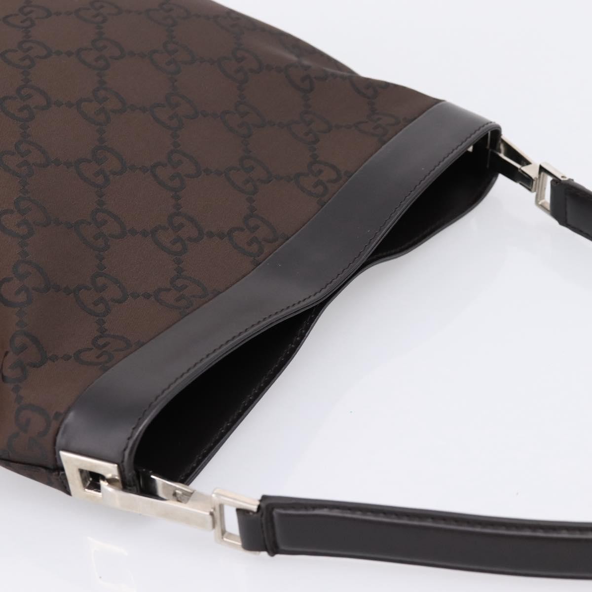 Gucci Vintage Clasp Handle Hobo (Outlet) Gg Canvas Brown Canvas Shoulder Bag Bag (Pre-Owned)