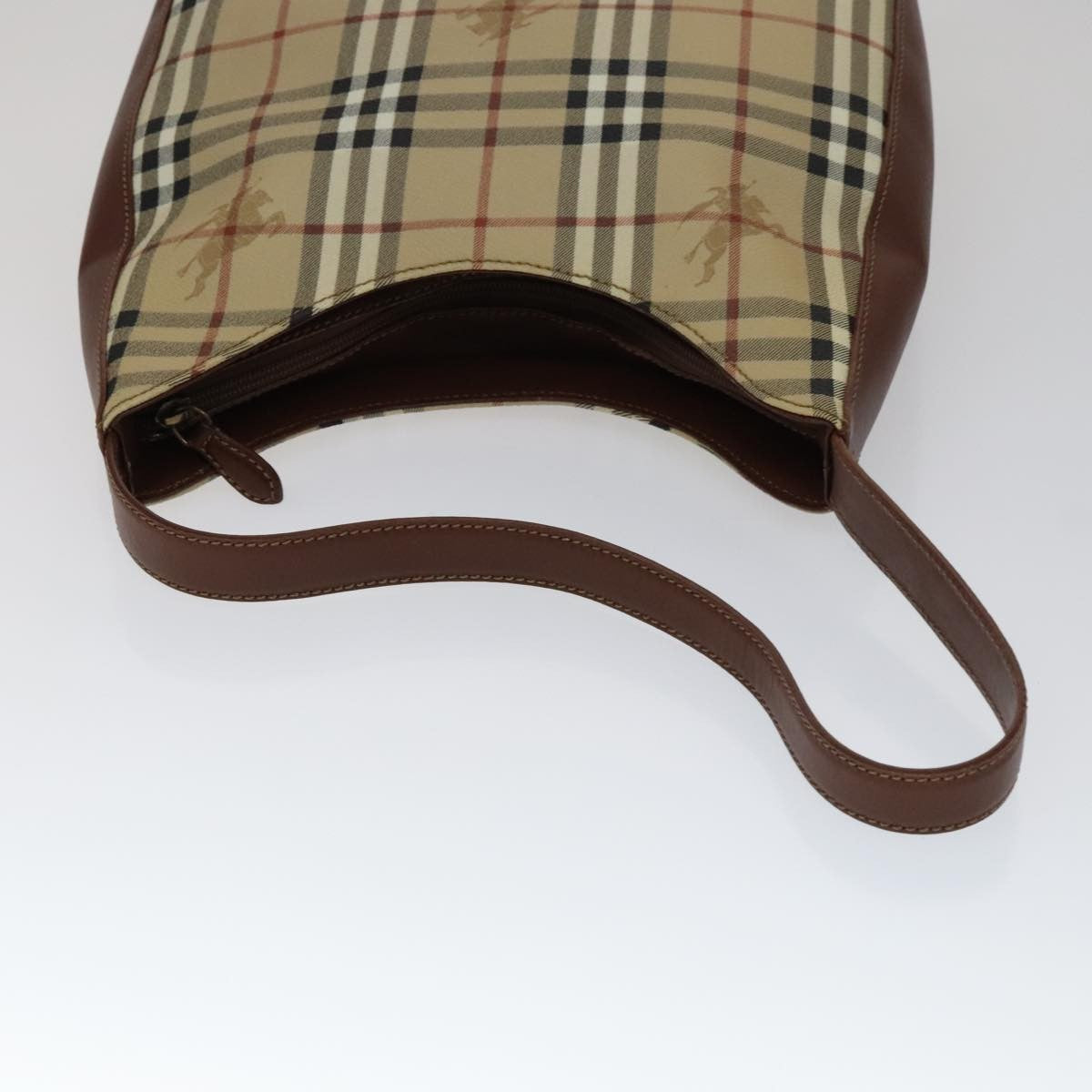 Burberry Shoulder Haymarket Coated Canvas Beige Pvc Bag (Pre-Owned)