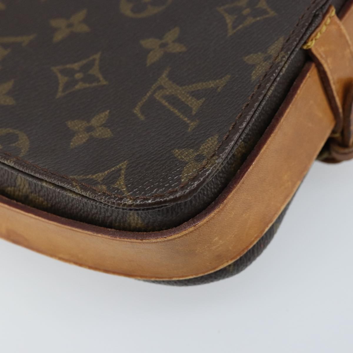 Louis Vuitton Cartouchiere Monogram Canvas Brown Canvas Shoulder Bag Bag (Pre-Owned)