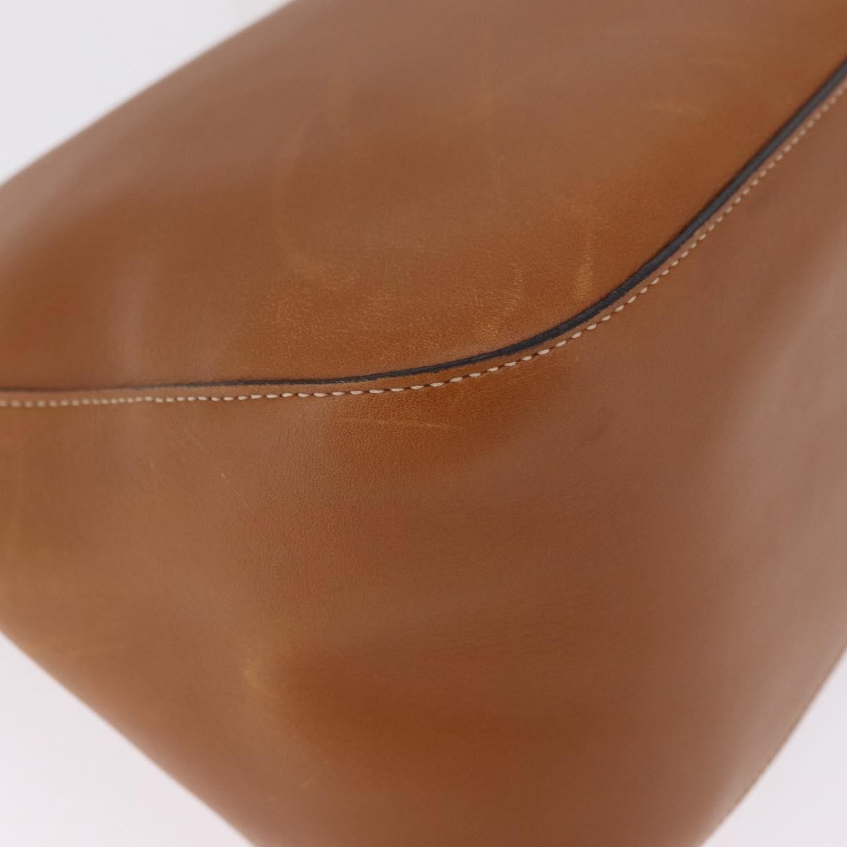 Prada Shoulder Leather Brown Leather Shoulder Bag Bag (Pre-Owned)
