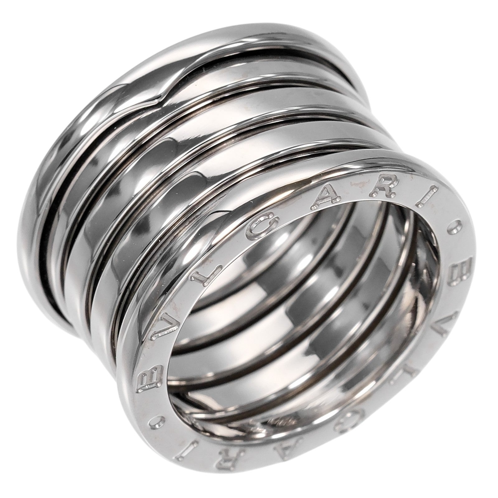 Bvlgari B.Zero1 Xxth Anniversary Five Band 18K White Gold Silver White_Gold Ring Jewelry (Pre-Owned)
