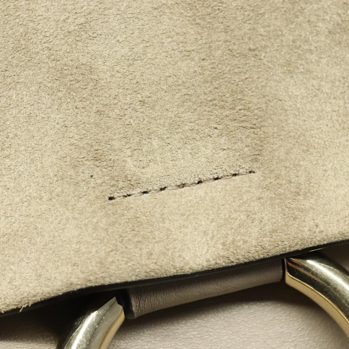 Chloe Faye Leather And Suede Gray Leather Shoulder Bag Bag (Pre-Owned)