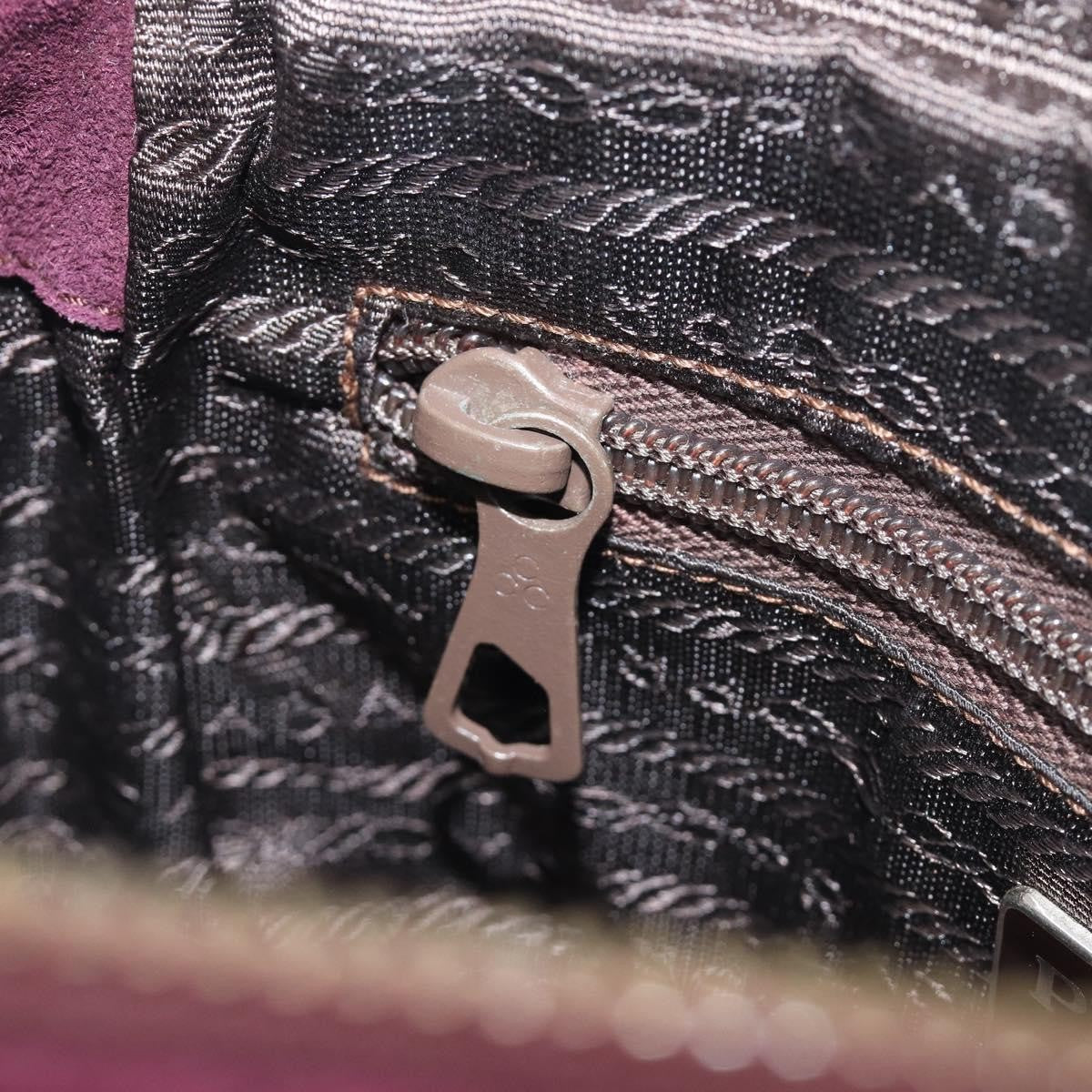 Prada Vintage Chain Flap Suede Burgundy Suede Shoulder Bag Bag (Pre-Owned)