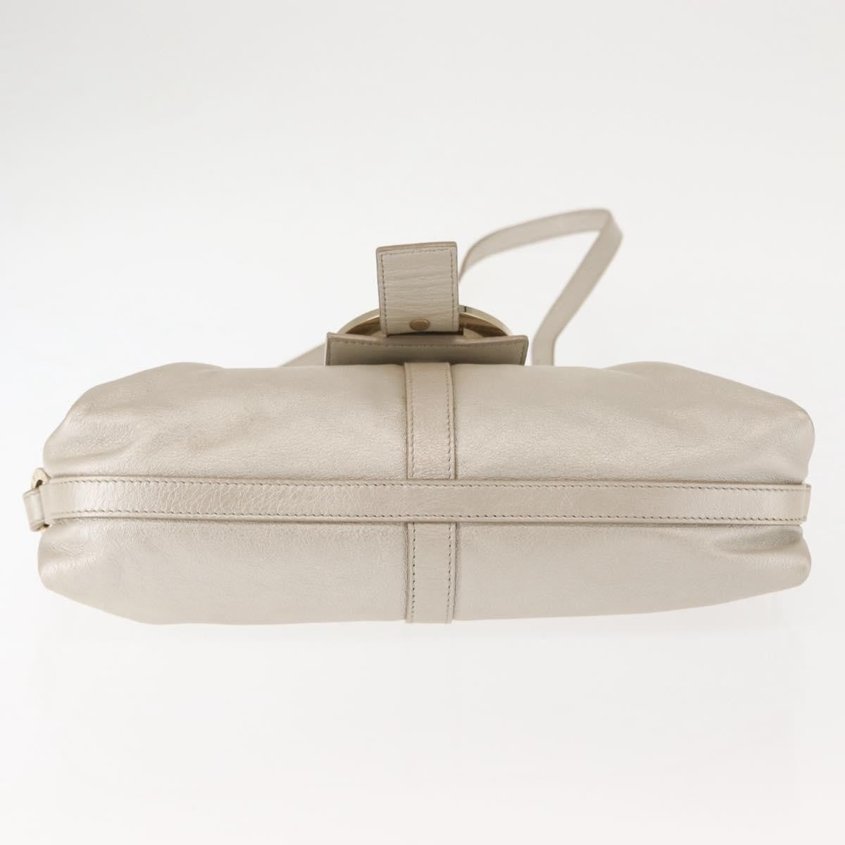 Bvlgari Chandra Flap Leather Silver Leather Bag (Pre-Owned)