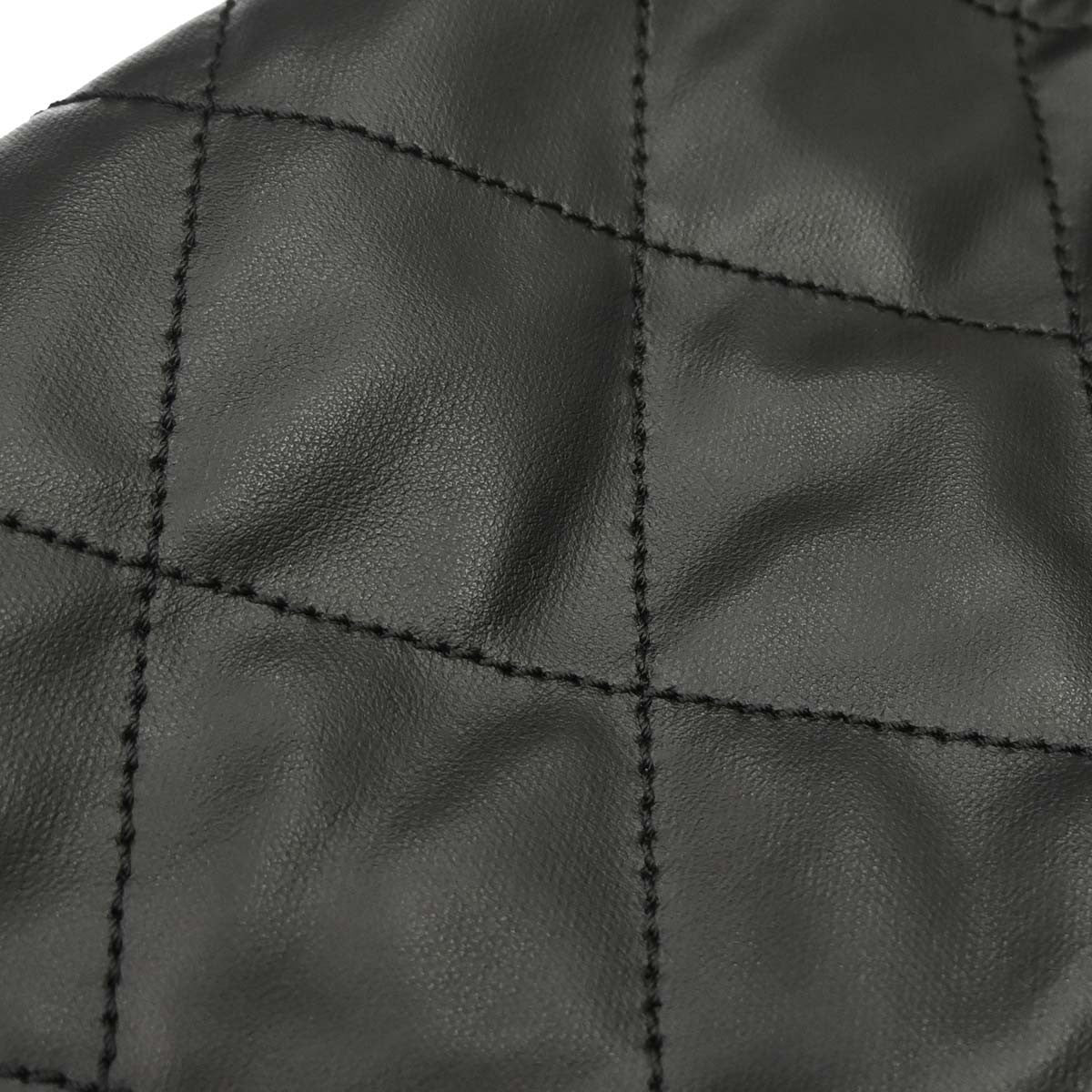Chanel Biarritz Tote Quilted Coated Canvas Black Canvas Tote Bag Bag (Pre-Owned)