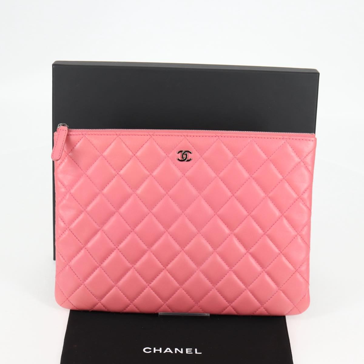 Chanel Cc Casino O Case Clutch Quilted Lambskin Pink Leather Clutche & Pouche Bag (Pre-Owned)