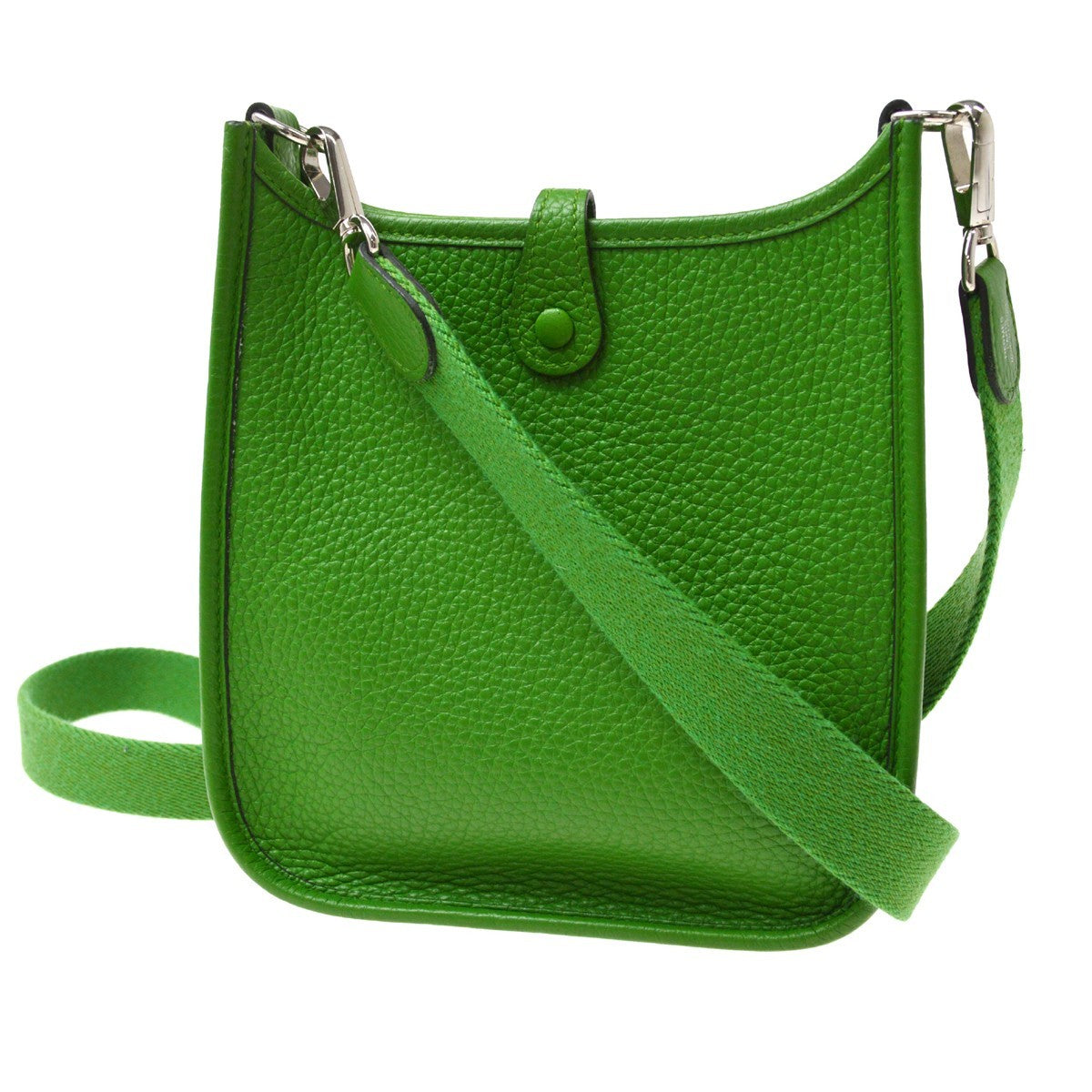 Hermes Evelyne Clémence Green Leather Handbag (Pre-Owned)