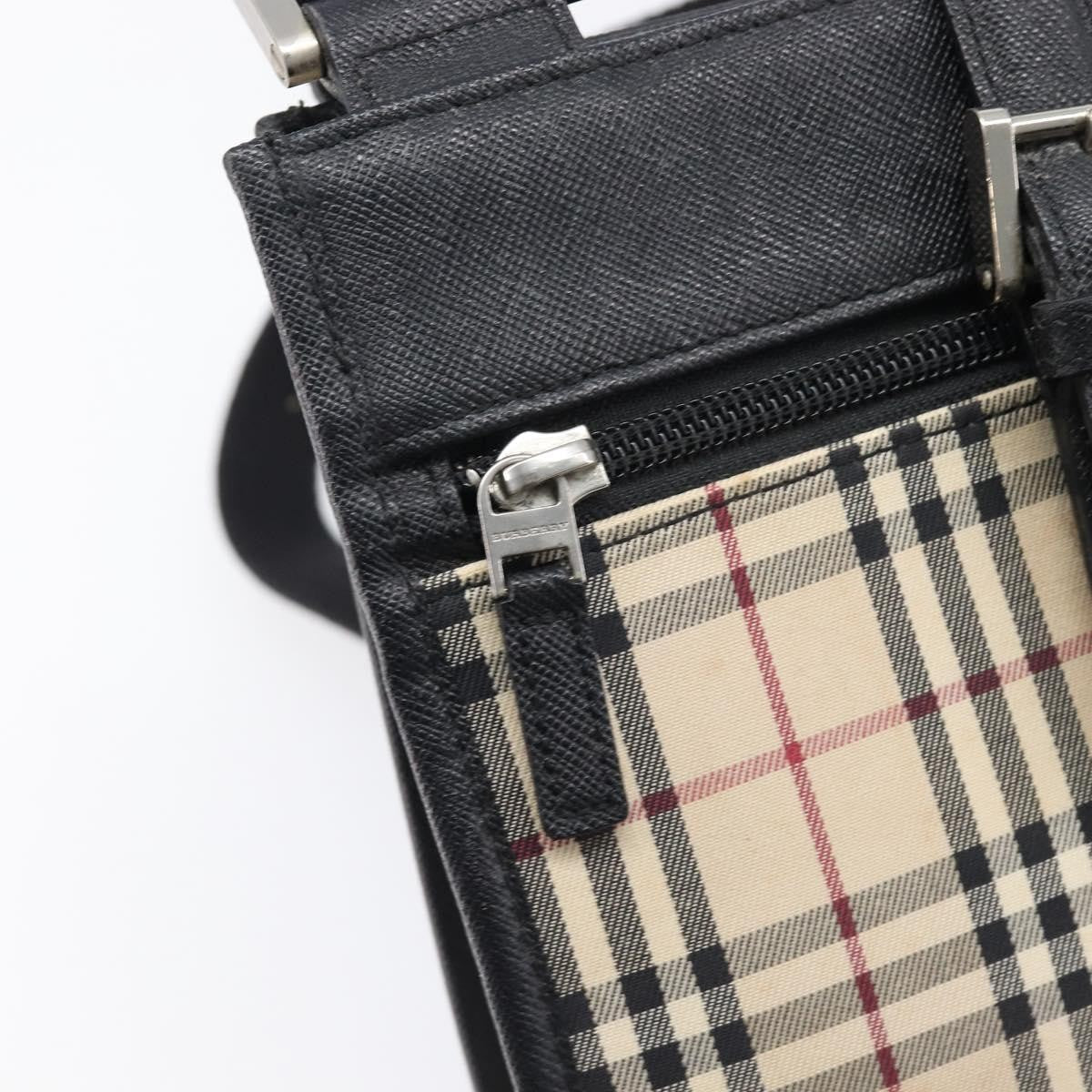 Burberry Nova Check Shoulder Bag Canvas Beige Canvas Shoulder Bag Bag (Pre-Owned)