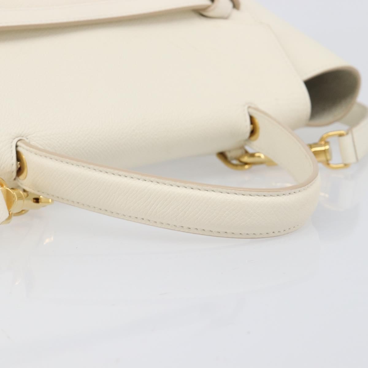 Celine Belt Leather White Leather Handbag (Pre-Owned)
