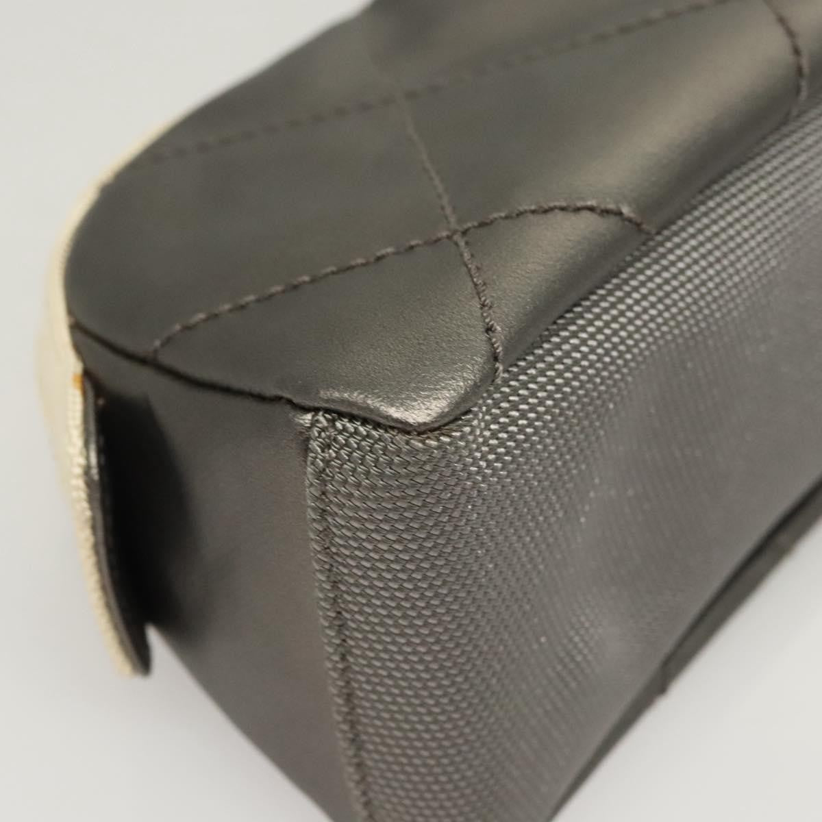 Chanel Vintage Clutch Leather Gray Leather Clutche & Pouche Bag (Pre-Owned)