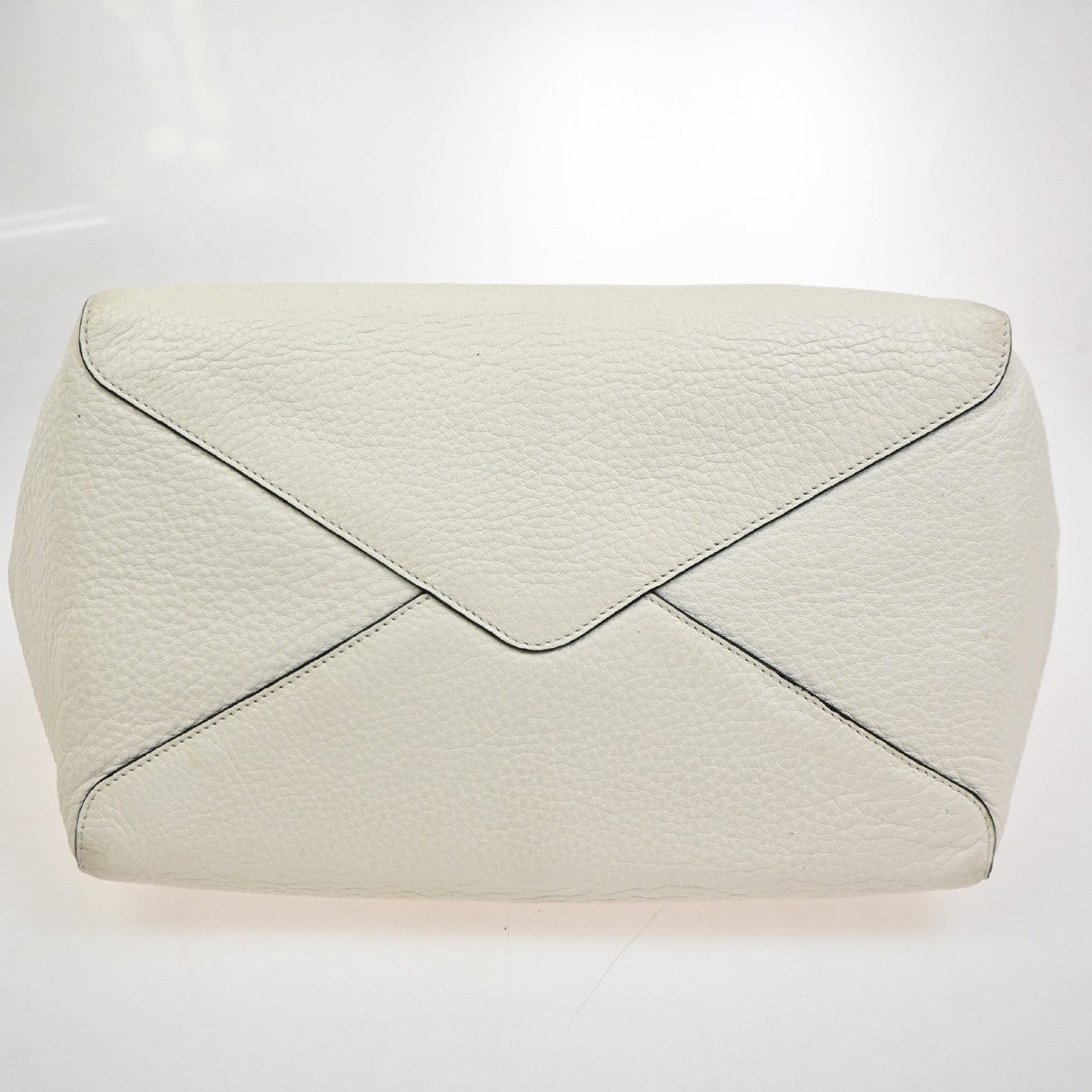 Prada Vintage Tote Leather White Leather Tote Bag Bag (Pre-Owned)