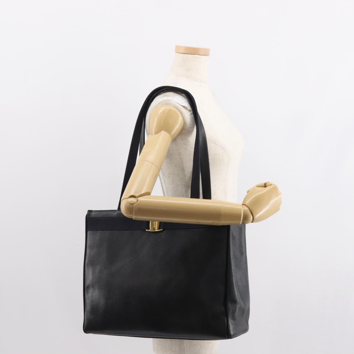 Salvatore Ferragamo Vala Tote Leather Navy Leather Tote Bag Bag (Pre-Owned)