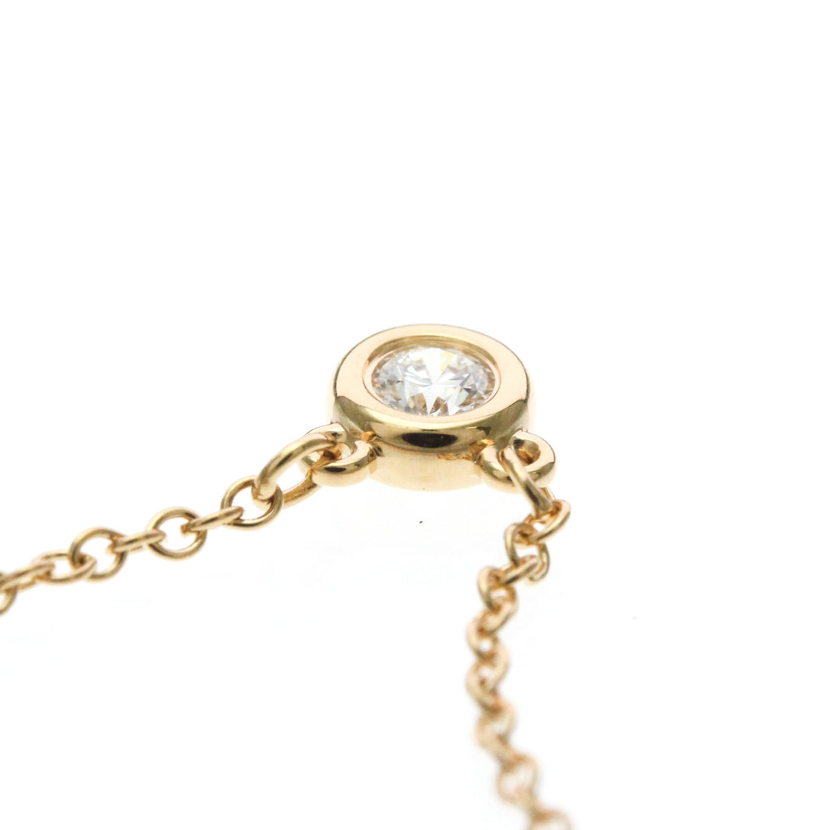 Tiffany & Co. Elsa Peretti Diamonds By The Yard Pendant 18K Rose Gold With Diamond Gold Pink_Gold Necklace Jewelry (Pre-Owned)
