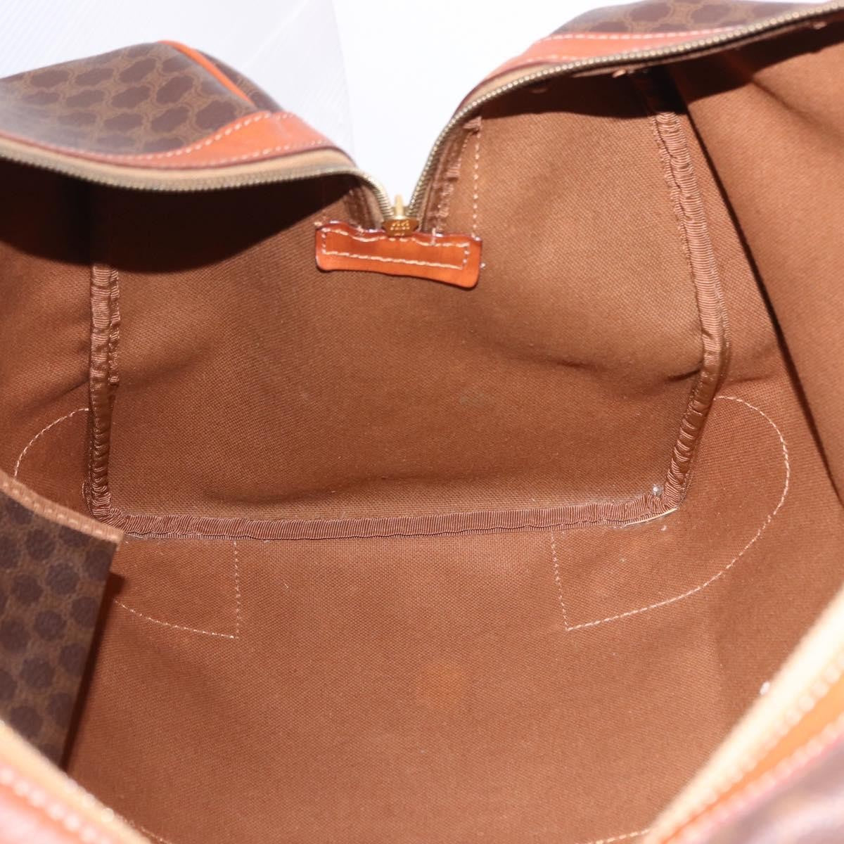 Celine Vintage Duffle Macadam Coated Canvas Brown Canvas Handbag (Pre-Owned)
