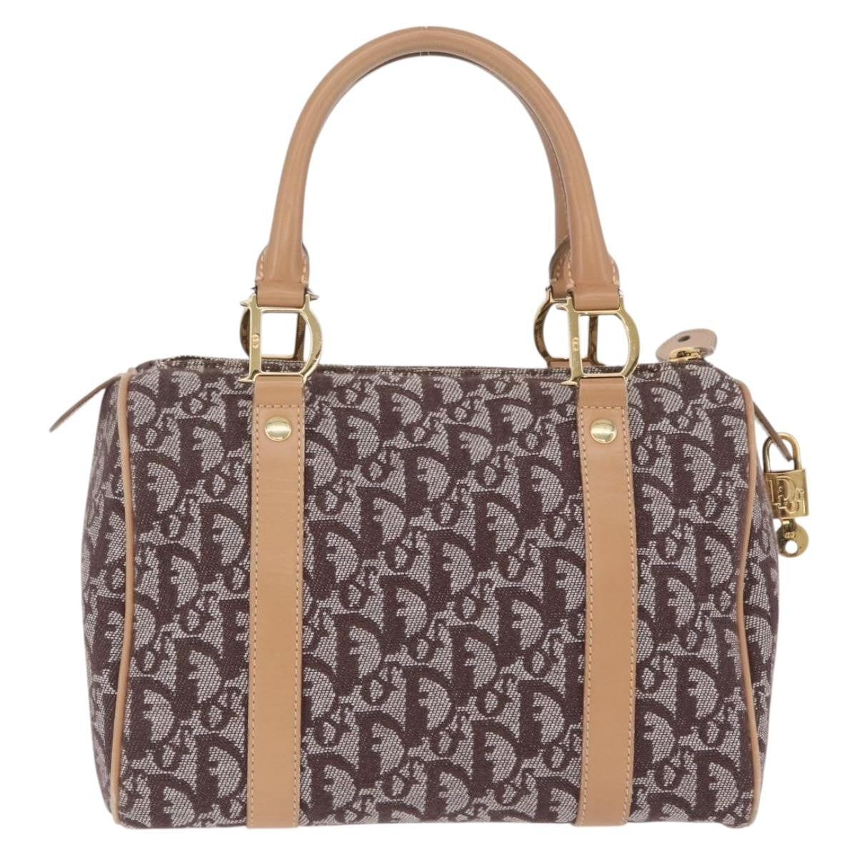 Christian Dior Vintage Trotter Boston Diorissimo Canvas Brown Canvas Handbag (Pre-Owned)