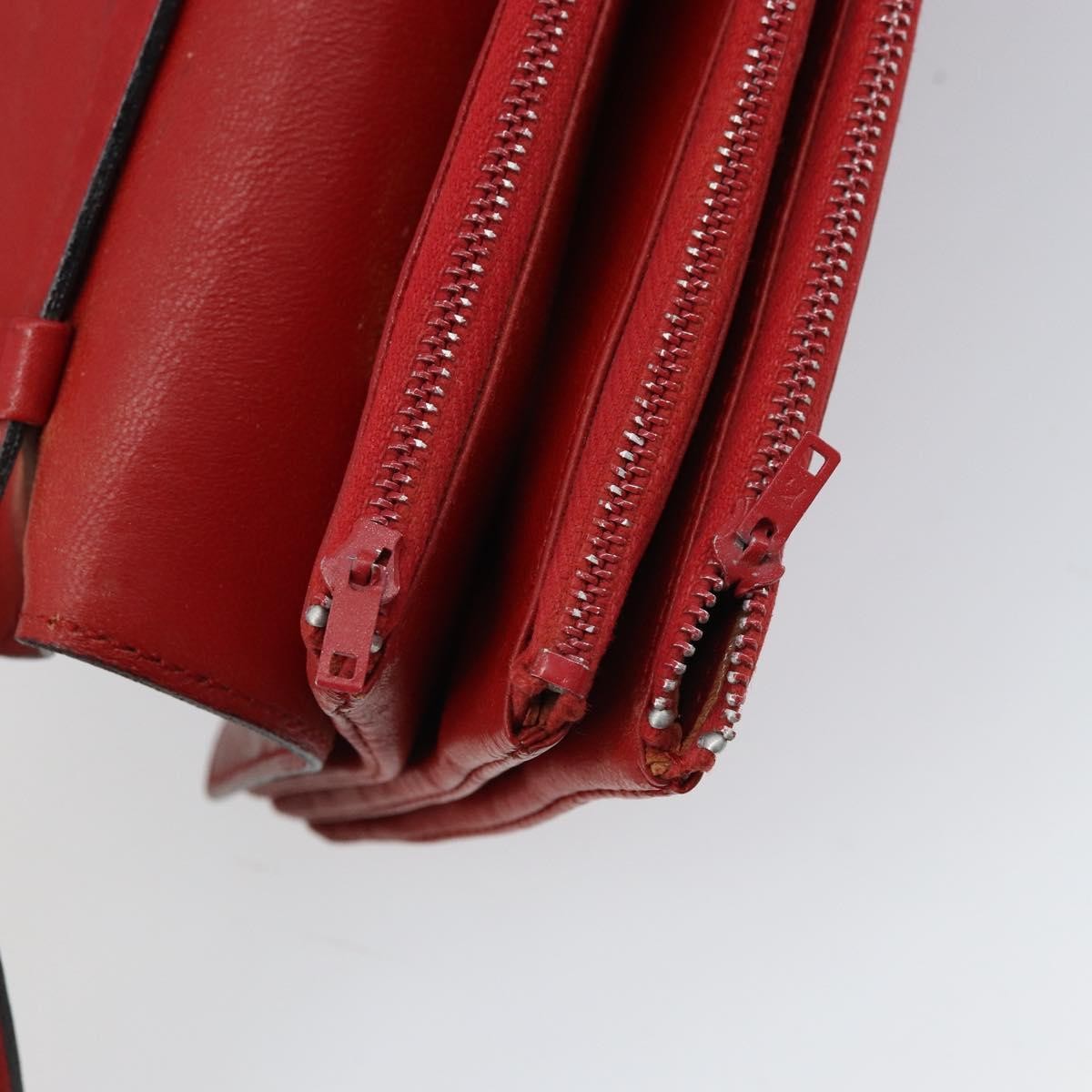 Celine Vintage Leather Red Leather Shoulder Bag Bag (Pre-Owned)
