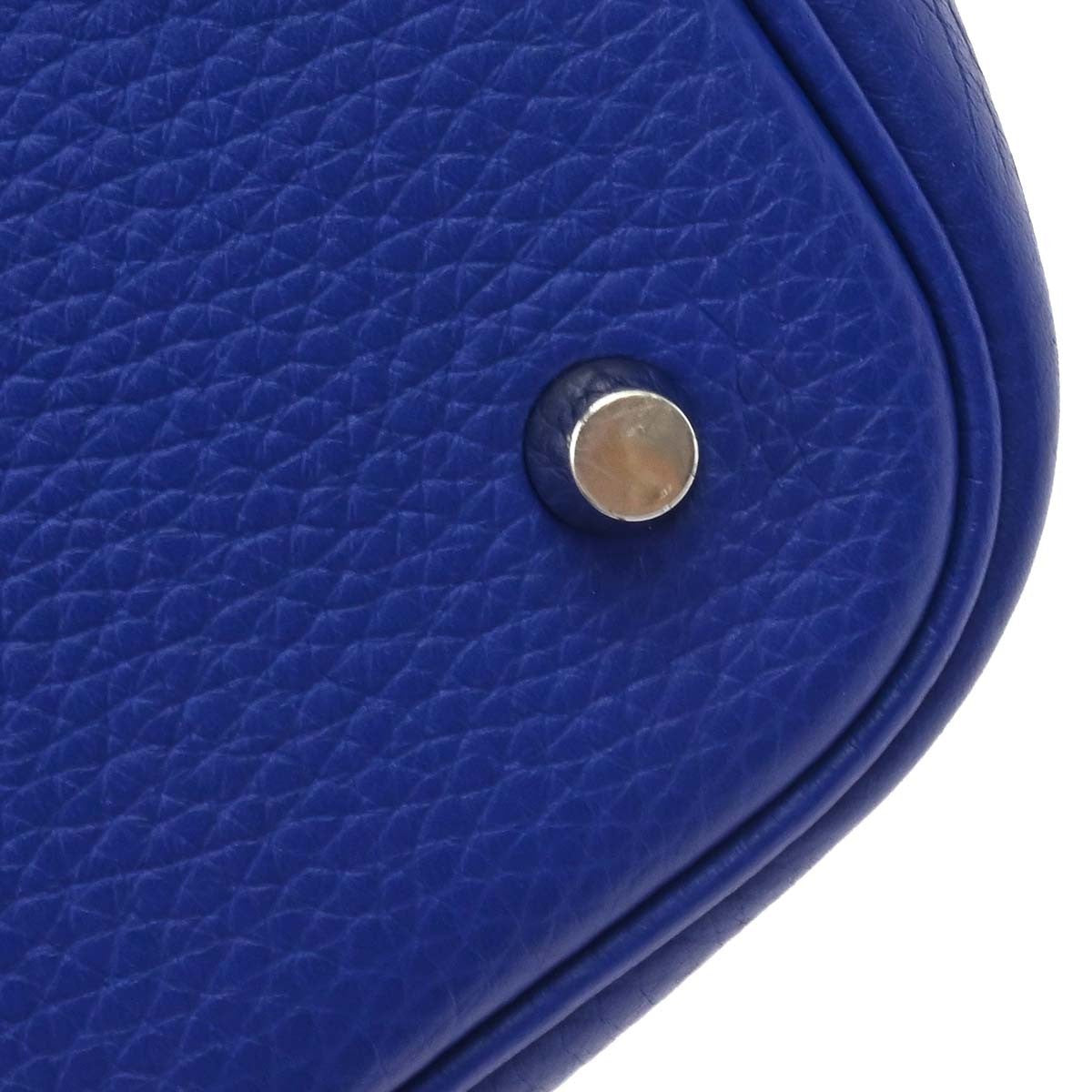 Hermes Picotin Lock Clemence Blue Leather Handbag (Pre-Owned)